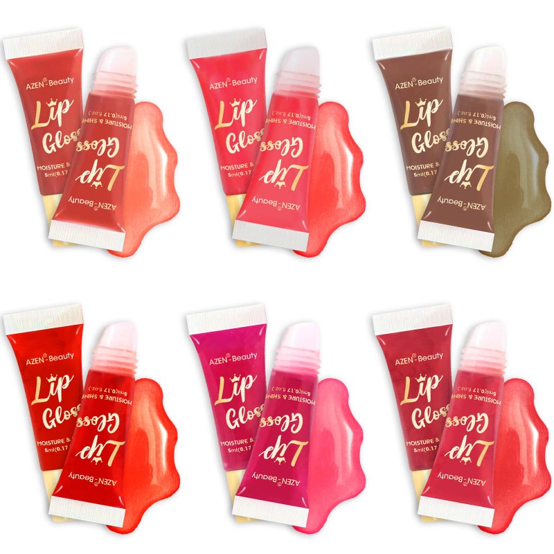 AZEN 60 Pack Lip Gloss Set, Color Lip Oil for Dry Cracked Lips Moisturizing Hydrating Nourishing with Vitamin E, Valentines Gifts Easter Basket Stuffers - Image 3