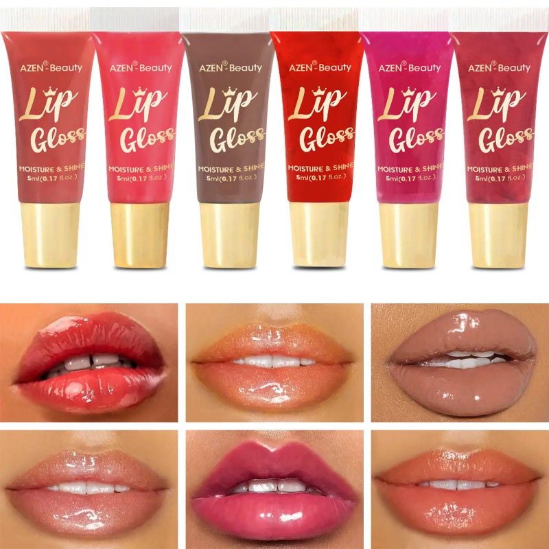 AZEN 60 Pack Lip Gloss Set, Color Lip Oil for Dry Cracked Lips Moisturizing Hydrating Nourishing with Vitamin E, Valentines Gifts Easter Basket Stuffers - Image 4