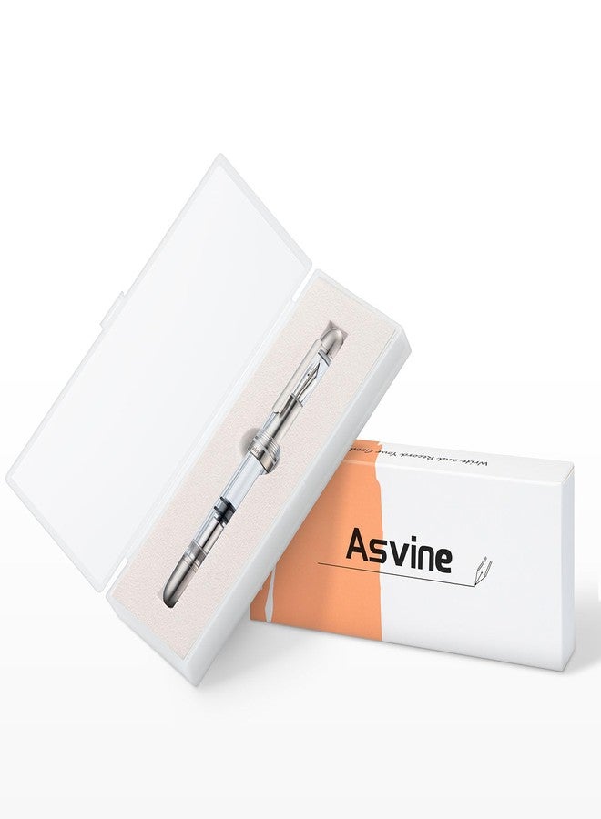 Asvine P36 Titanium Fountain Pen Piston Filling, Bock Extra Fine Nib Clear Transparent Acrylic Smooth Writing Signature Pen Case Gift Set - Image 5