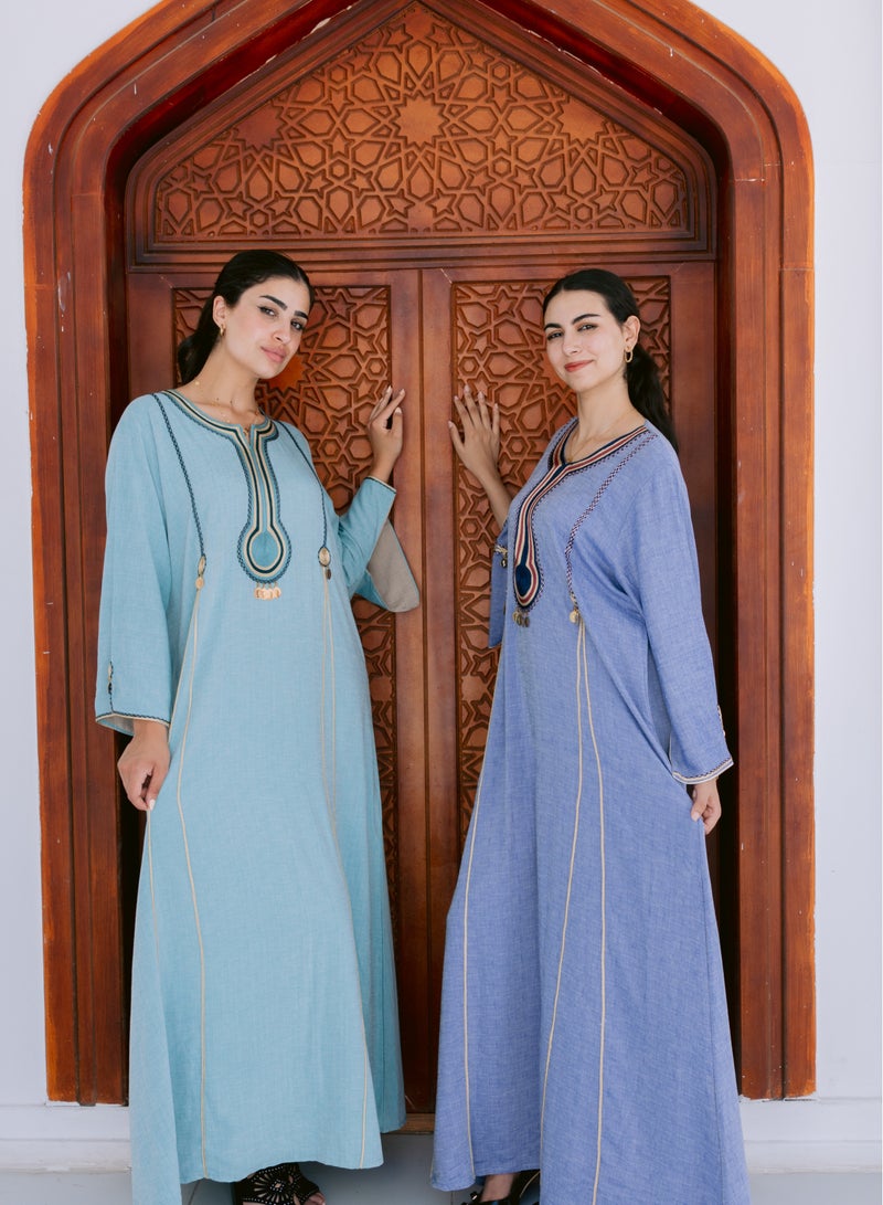 افندينا  جلابية كتان بأناقة طبيعية ولمسة عصرية - Image 4