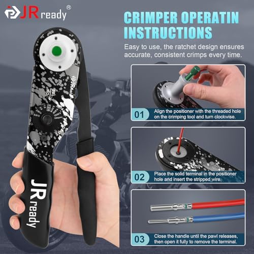 JRready DW5007-03 Deutsch Connector Kit,DT Connector 2 Pin,3 4 6 8 12 Pin Gray IP68 Waterproof Electrical Wire Connectors,Deutsch Crimp Tool 12-22AWG,Size 16 Solid Terminal,Deutsch Pin Removal Tool - Image 3