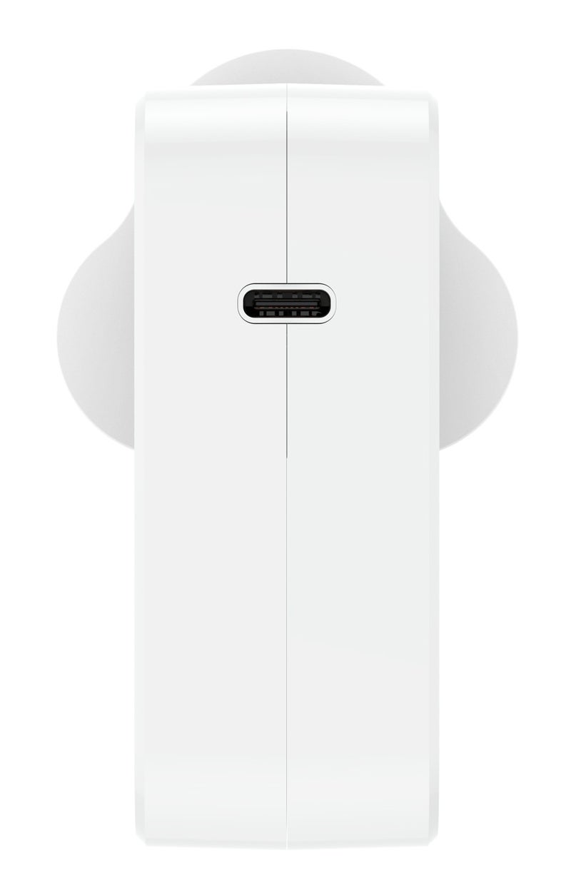 بودي شاحن حائط سريع بتقنية GaN وقوة 100 واط (AC376UTTW) مع كابل USB-C إلى USB-C بطول مترين؛ محول شحن فائق السرعة بتقنية PD لأجهزة الكمبيوتر المحمول والأجهزة اللوحية والهواتف الذكية؛ شاحن مدمج ومثالي للسفر، لون أبيض. - Image 4