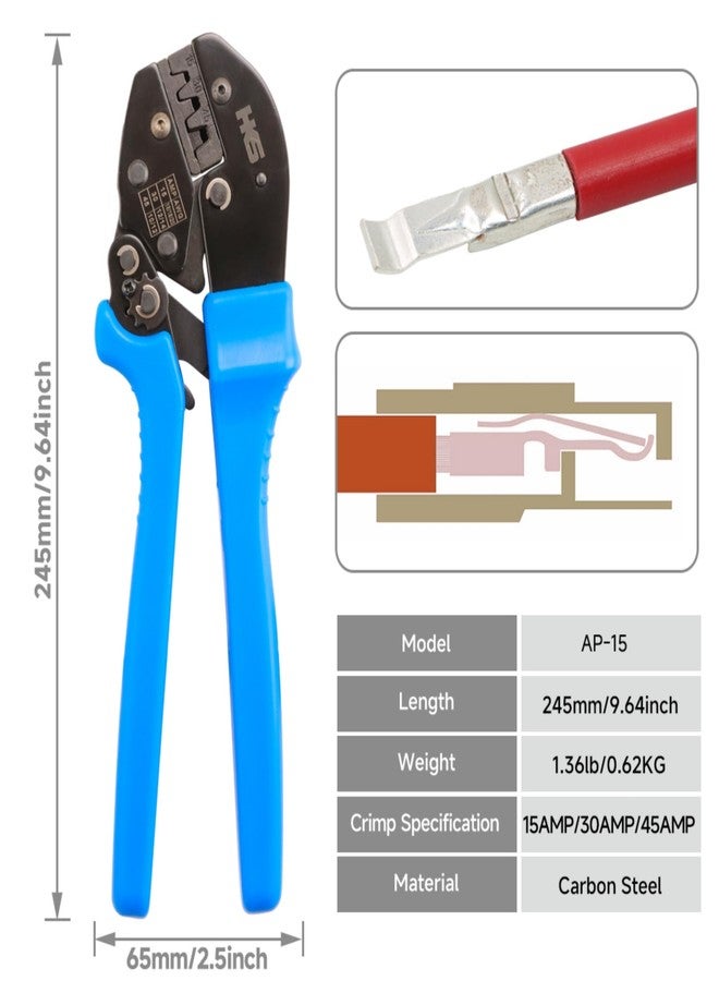 اتش كي اس مجموعة أدوات الضغط لأعمدة الطاقة من HKS Ratchet Powerpole، 31 قطعة، مع موصلات وأغطية طاقة 15 أمبير و30 أمبير و45 أمبير، ومكبس مع كتلة توجيه مدمجة - Image 3