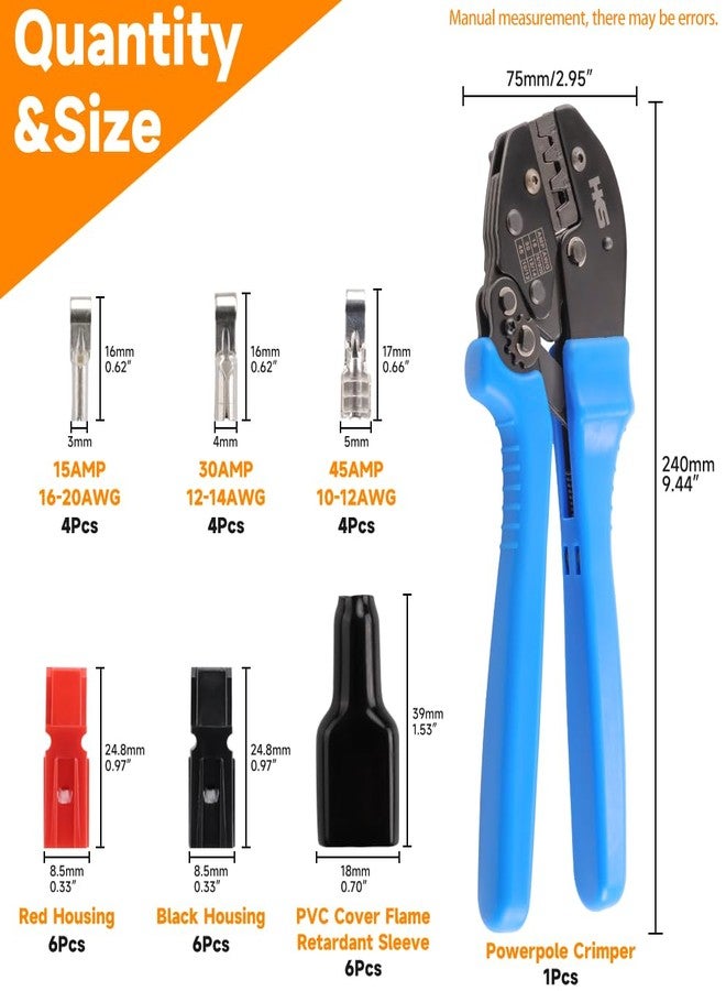 اتش كي اس مجموعة أدوات الضغط لأعمدة الطاقة من HKS Ratchet Powerpole، 31 قطعة، مع موصلات وأغطية طاقة 15 أمبير و30 أمبير و45 أمبير، ومكبس مع كتلة توجيه مدمجة - Image 2