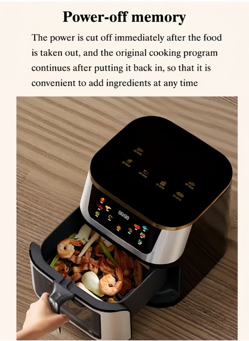 Smart Air Fryer Touch Screen  - Silver White