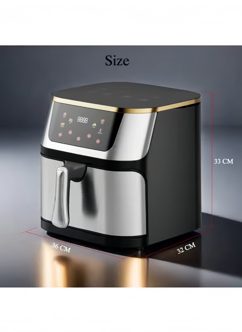 Smart Air Fryer Touch Screen  - Silver White