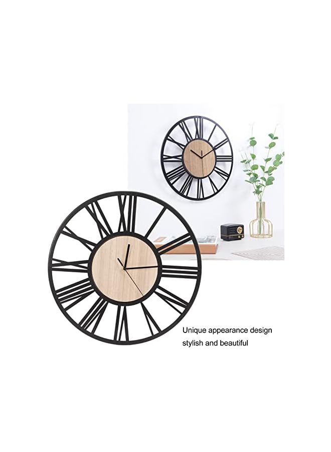 The Bros Nordic Wall Clock Modern Design, Large Hanging Clock Circular Iron Silent Wall Clock, Wall Clock Roman Numerals Decoration for Home Living Room Dining Room Office, 15.7in Dia - Image 3