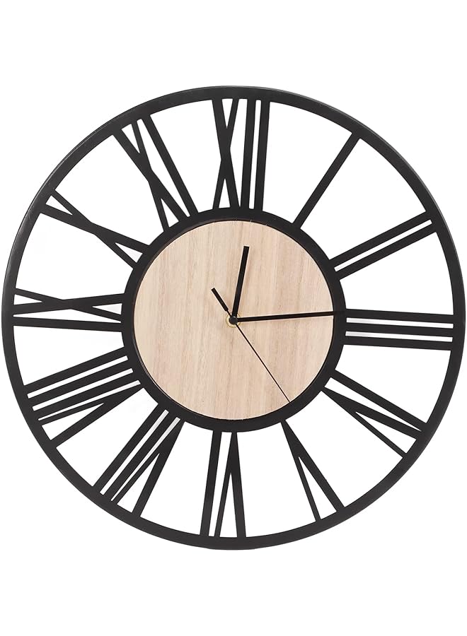 The Bros Nordic Wall Clock Modern Design, Large Hanging Clock Circular Iron Silent Wall Clock, Wall Clock Roman Numerals Decoration for Home Living Room Dining Room Office, 15.7in Dia - Image 1