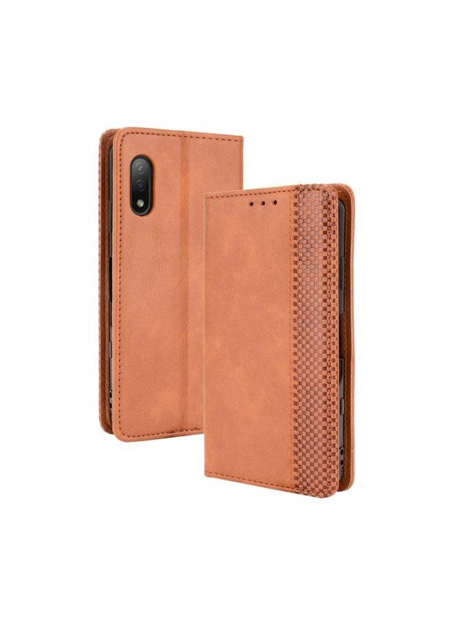 HuHa - Case Cover For For Sony Xperia Ace II Magnetic Buckle Retro Crazy Horse Texture Horizontal Flip Leather Case with Holder & Card Slots & Photo Frame(Brown) - Image 1