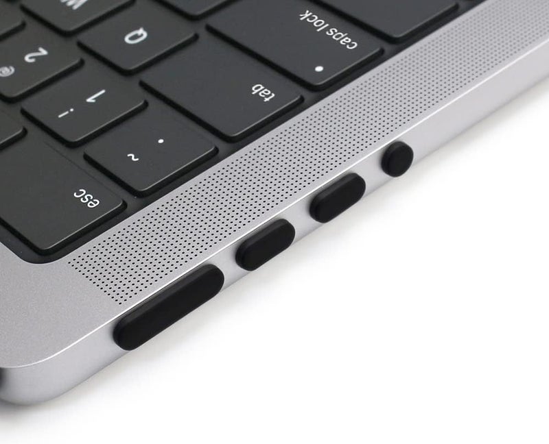 ProElife 7 Pcs Anti Dust Dirt Plug Cups Set for 2023-2021 MacBook Pro 14.2 inch 16.2 inch M3 M2 M1 Pro/Max (Model: A2779/A2442/A2780/A2485) Accessory Silicone Anti Dirt Protective Cover (Black) - Image 3