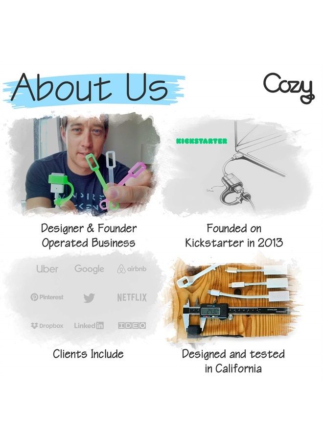 Cozy [4-Pack] Cozy USB Caps/Covers/Tether for USB A Cables with Dust Protection, Protects During Travel, Portable, Designed by Cozy (USB A Black) - Image 2