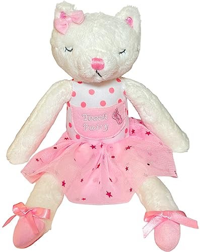 elskandi Caterina The Cat Tooth Fairy Pillow for Girls Ballerina Tooth Fairy Doll - Image 1