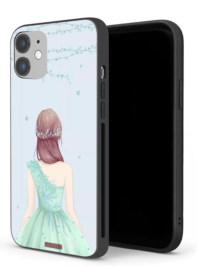 Tolwak Apple iPhone 12 mini Protective Case Cute Girl In Floral Dress - Image 1