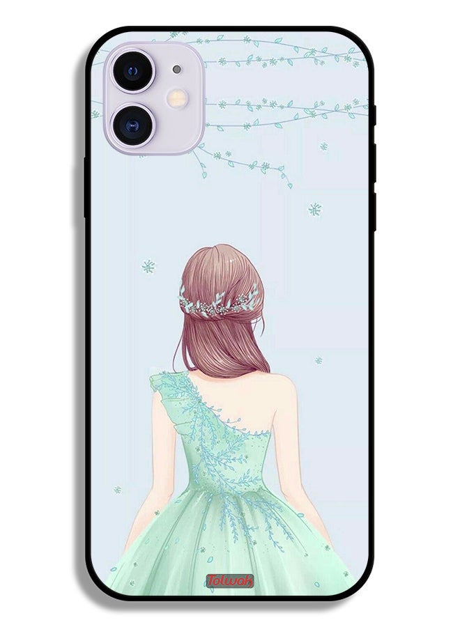 Tolwak Apple iPhone 12 mini Protective Case Cute Girl In Floral Dress - Image 2