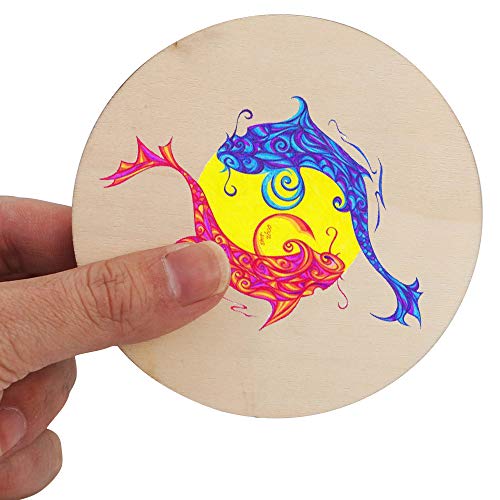 SKPPC 80 Pieces 4 Inch Unfinished Wood Circles Rounds Wooden Cutouts for Crafts, Door Design, Christmas Decorations, Coasters and DIY Home Decor - Image 4