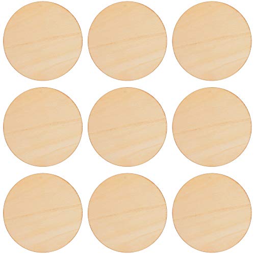 SKPPC 80 Pieces 4 Inch Unfinished Wood Circles Rounds Wooden Cutouts for Crafts, Door Design, Christmas Decorations, Coasters and DIY Home Decor - Image 3