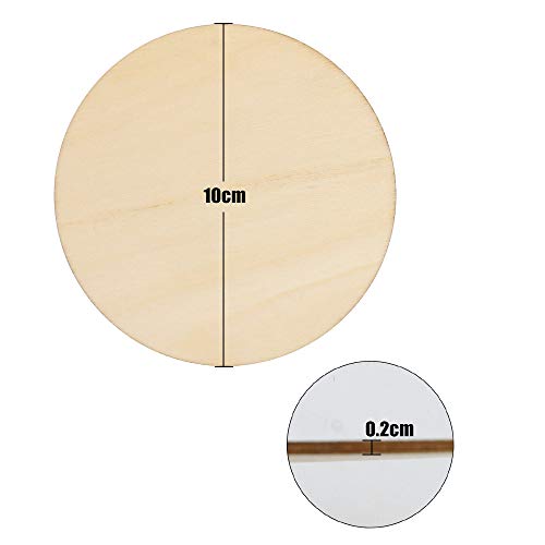 SKPPC 80 Pieces 4 Inch Unfinished Wood Circles Rounds Wooden Cutouts for Crafts, Door Design, Christmas Decorations, Coasters and DIY Home Decor - Image 2