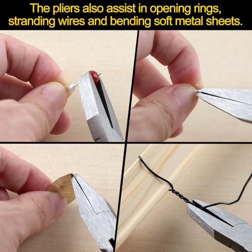 SPEEDWOX Duck Bill Fine Pliers - Flat Nose Chain Nose Pliers for Jewelry Making - 5 Inch Mini Precision Smooth Flat Jaws Non-slip Damping Handles - Image 3