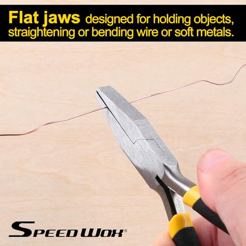 SPEEDWOX Duck Bill Fine Pliers - Flat Nose Chain Nose Pliers for Jewelry Making - 5 Inch Mini Precision Smooth Flat Jaws Non-slip Damping Handles - Image 2