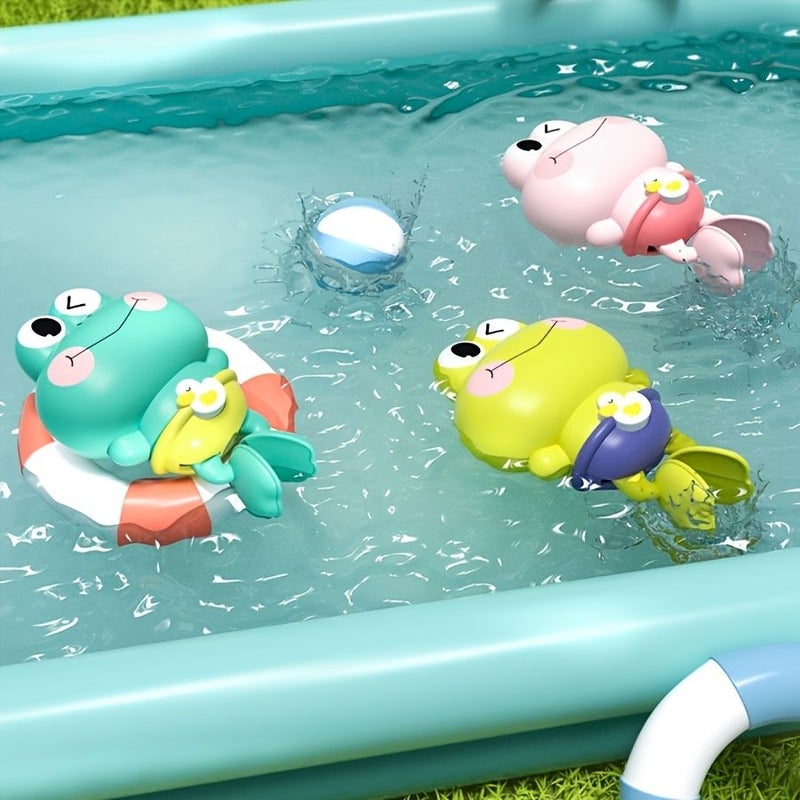 Green Wind Up Frog Water Spray Toy 4.92 Inch Plastic Bath Shower Fun - Image 2