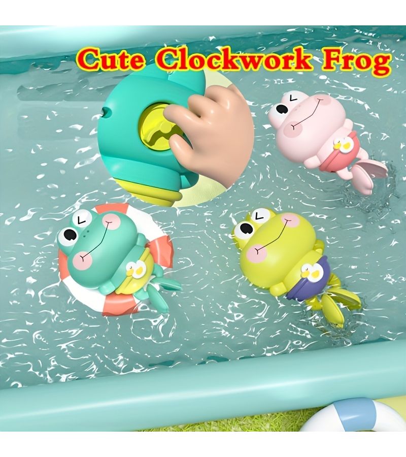 Green Wind Up Frog Water Spray Toy 4.92 Inch Plastic Bath Shower Fun - Image 4