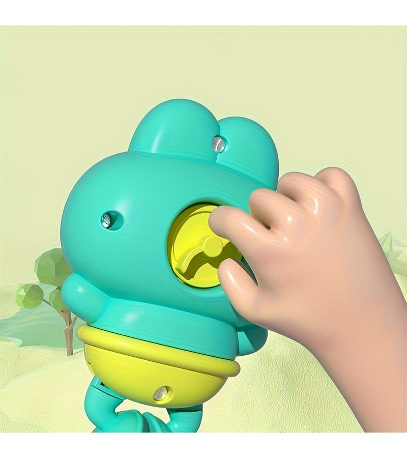 Green Wind Up Frog Water Spray Toy 4.92 Inch Plastic Bath Shower Fun - Image 5