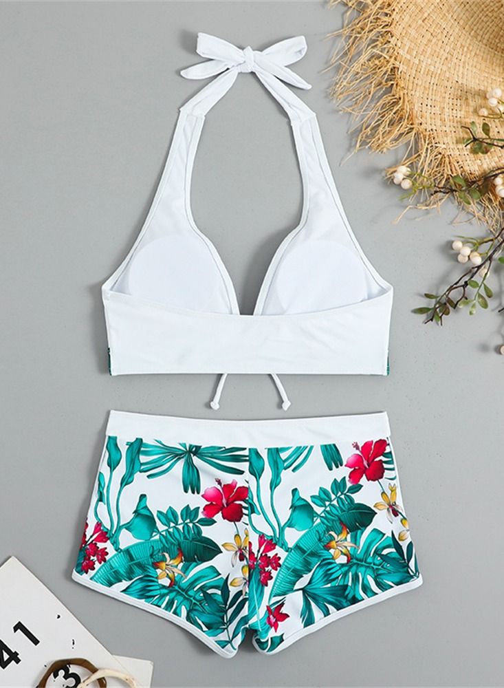 Loquat 2 Piece Beach Bow Swimsuit Bikini White  - Image 2