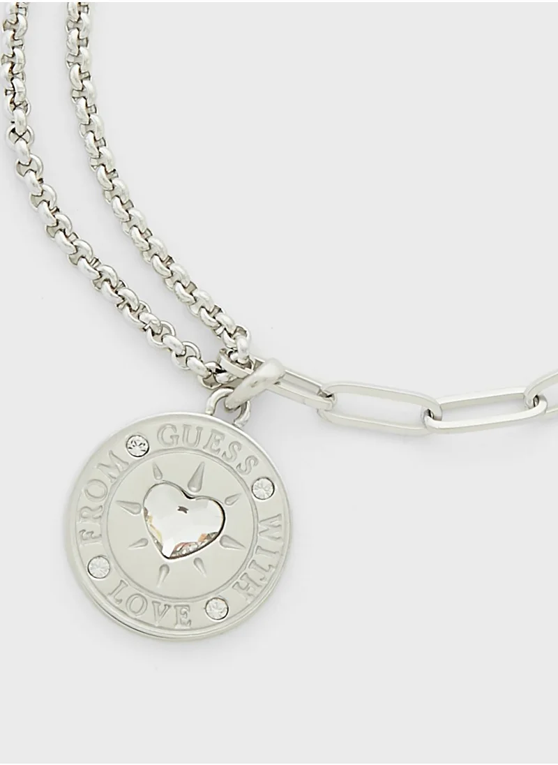 GUESS Double Chain Charm Bracelet