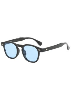 2024 Vintage Johnny Depp Style Round Sunglasses Clear Transparent Ocean Lens Sun Glasses Male Female Designer Oculos De Sol-Lenses Color:Blue