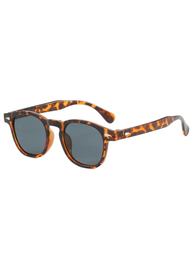 Generic - 2024 Vintage Johnny Depp Style Round Sunglasses Clear Transparent Ocean Lens Sun Glasses Male Female Designer Oculos De Sol-Lenses Color:Blue - Image 1
