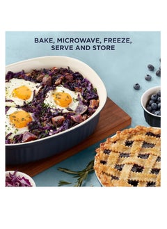 Corningware CorningWare Ceramic Bakeware Set with Lids, Chip and Crack Resistant Stoneware Baking Dish, Microwave, Dishwasher, Oven, Freezer and Fridge Safe, 10-Piece French Navy  - Image 4