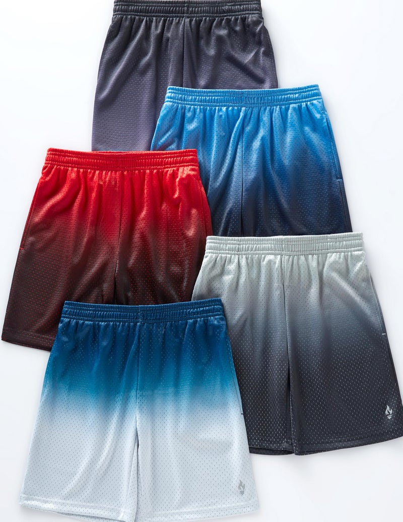 Liberty Pro 5 Pack Boys Athletic Shorts Mesh Basketball Youth Apparel Kids Sports Active Gear with Pockets (Set 2, Large) - Image 4