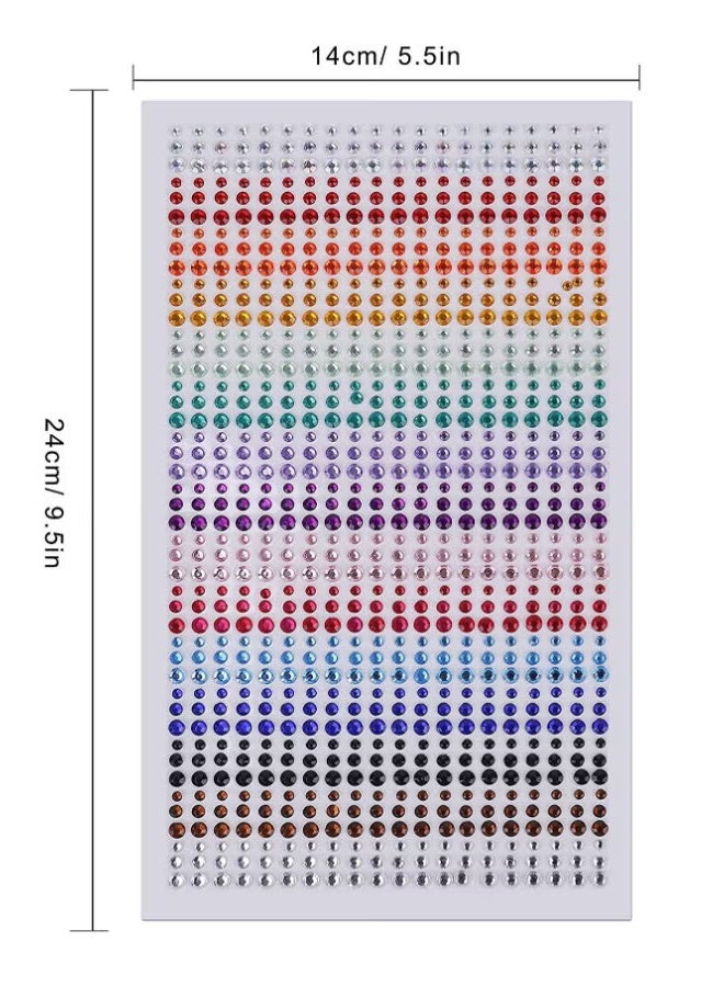 YJ Crystal Rhinestone Stickers 15 Colors Kids DIY Embellishment Self Adhesive Jewels Sticker Colorful Diamond - Image 2