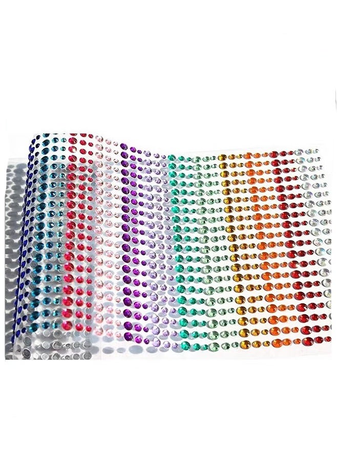 YJ Crystal Rhinestone Stickers 15 Colors Kids DIY Embellishment Self Adhesive Jewels Sticker Colorful Diamond - Image 1