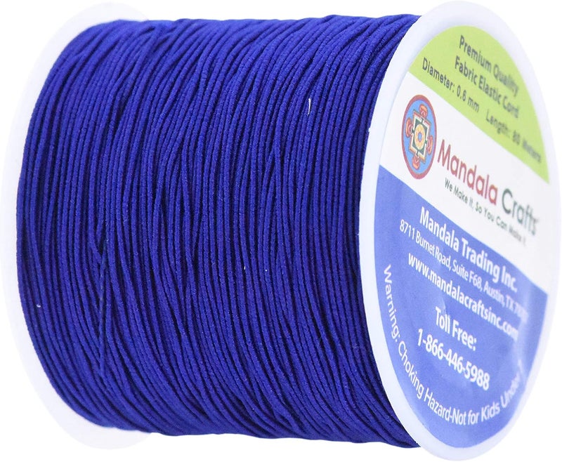 Mandala Crafts Royal Blue Shirring Elastic Thread for Sewing, Knitting, Smocking, and DIY Crafts - 87 Yards 0.6mm Fine Thin Stretch Thread for Sewing Machines - Image 2