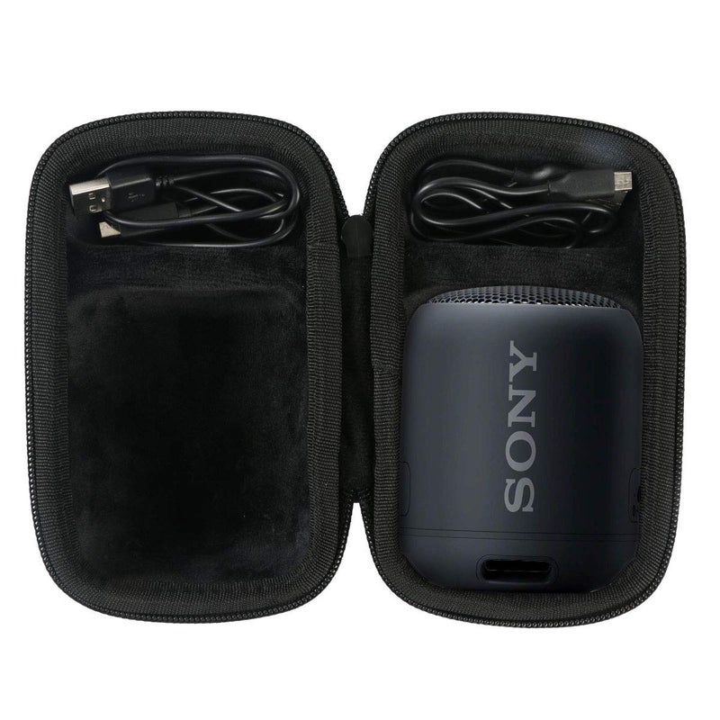 co2CREA Hard Travel Case Replacement for Sony SRS-XB100 SRS-XB12 SRS-XB13 Extra Bass Portable Bluetooth Speaker (Black Case + Inside Blue) - Image 1