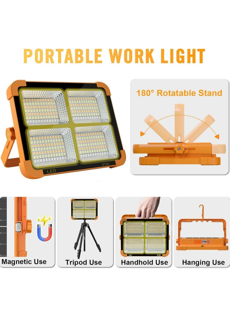Akova Rechargeable Solar LED Light, 288 LED Chips, 10000 Lumens Strong lighting, Solar and USB charging, Supports Mobile charging through USB out - Image 5