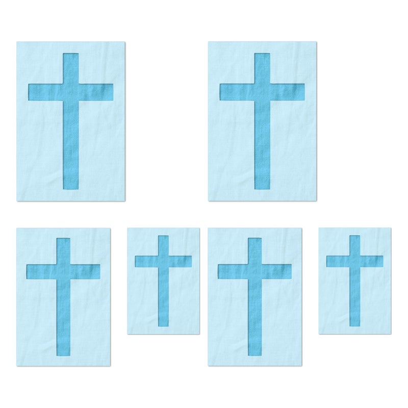Stencil Stop Simple Cross Stencil - Reusable for DIY Projects, Painting, Drawing, Crafts - 14 Mil Mylar Plastic (6 Pack (2", 3", and 4", 2 Each)) - Image 1
