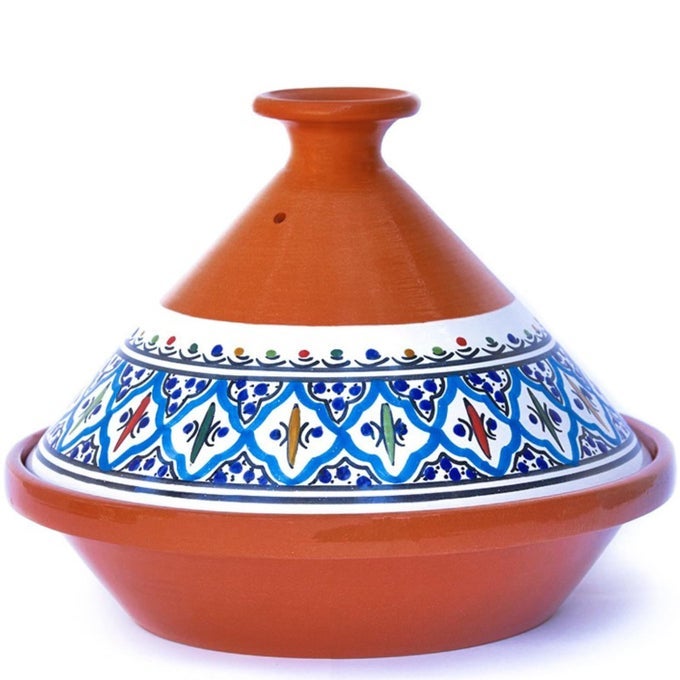 TAGINE POT FOR COOKING AND FLAVOR ENRICHMENT MEDIUM CLAY POT 10 31 QT NONSTICK HANDMADE COOKWARE MOROCCAN CERAMIC POTS FOR COOKING WITH LID SERVING BOWL BOHEMIAN CLASSIC TURQUOISE