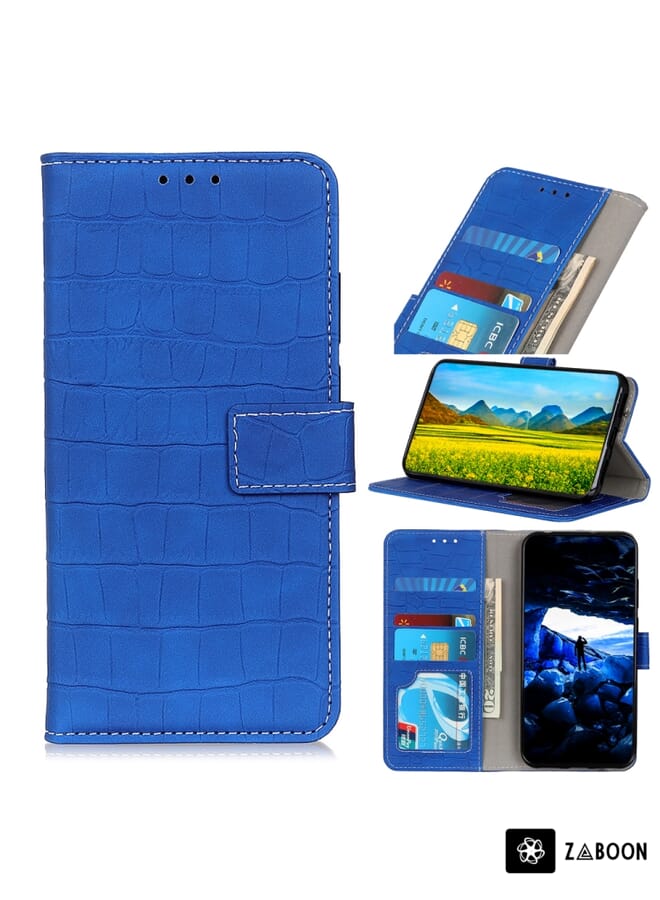 Zaboon Protective Case For Xiaomi Redmi Note 11S Magnetic Flip Crocodile Texture Leather - Image 1
