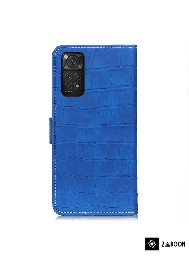 Zaboon Protective Case For Xiaomi Redmi Note 11S Magnetic Flip Crocodile Texture Leather - Image 3