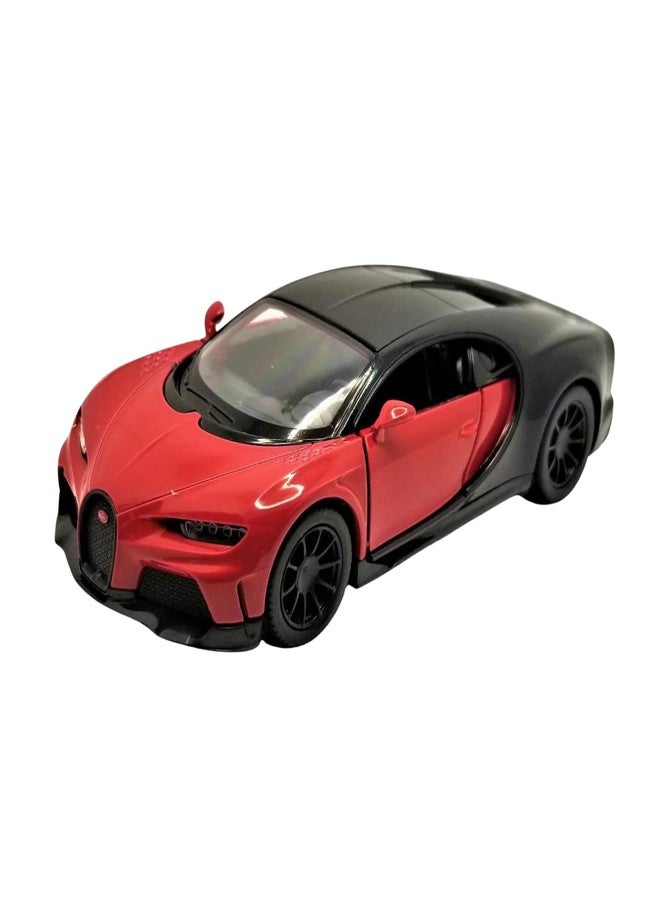 Mayatra's Kins Mart Bugati Chiron Die-Cast Model Car, 1:38 Scale, Gold and Black (Red-Black)