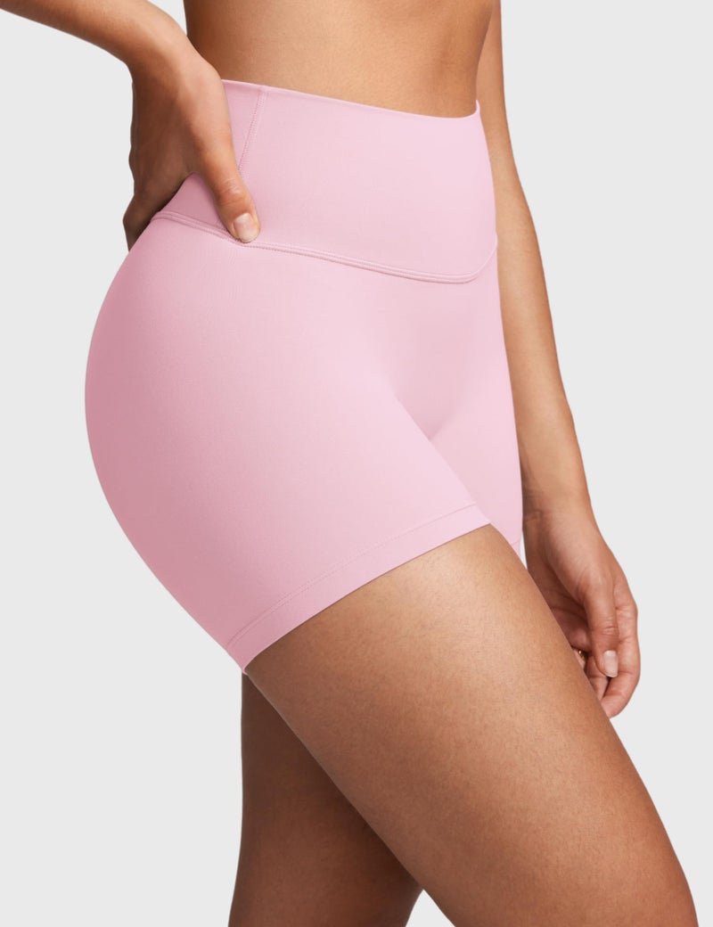 INGIA Womens High Waist No Front Seam Biker Shorts 4 Inches Running Volleyball Spandex Yoga Gym Workouts Milk Pink X-Small - Image 4
