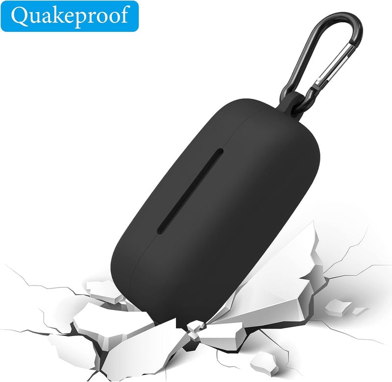 Geekria Silicone Case Cover Compatible with Sony WF-C510 True Wireless Earbuds, Protective Earphones Skin Cover with Keychain Hook, Charging Port Accessible, Front LED Visible (Black) - Image 2