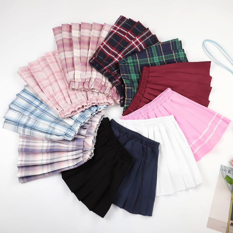 KEREDA Girls Pleated Mini Skirt High Waist Tennis School Uniform Skirts 10-12 Years Black - Image 5