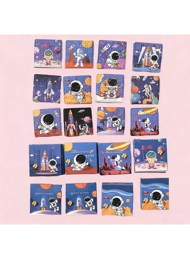 12pcs Space Exploration Paper Puzzles Front Puzzles Back Riddles Holiday Gifts - Image 1