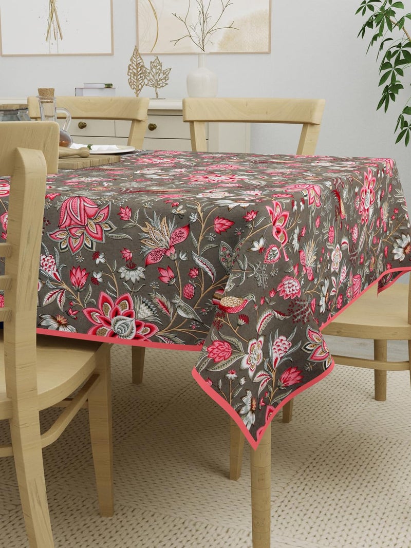 Clasiko 6 Seater 100 Cotton Table Cloth 60x90 Inches Pink Flowers - Image 2