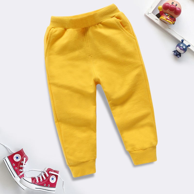 in stock children's solid color sports pants autumn new 2025 spring female baby soft cotton trousers a generation of hair - Image 5