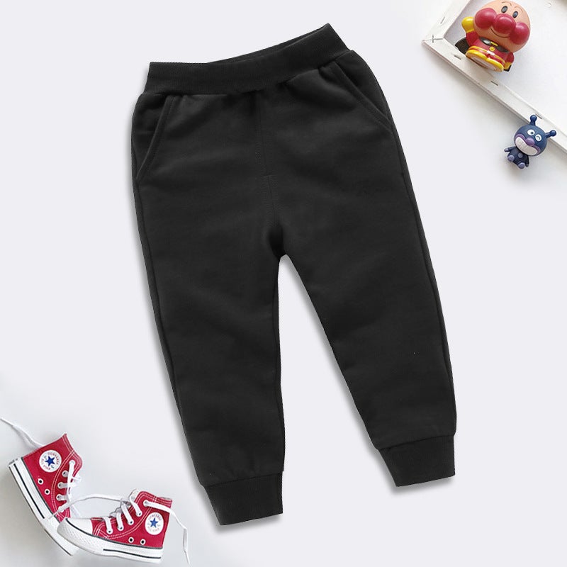 in stock children's solid color sports pants autumn new 2025 spring female baby soft cotton trousers a generation of hair - Image 1