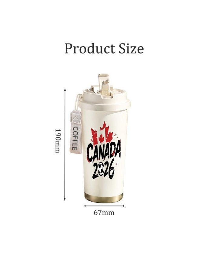 FIFA 520ml World Cup Printed Stainless Steel Insulated Water Bottle Double Wall Vacuum Thermal Flask Leakproof Cup for Hot & Cold Drinks - Image 2
